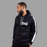 Exetwear Men's Hoodie in Black with White Stripes