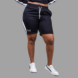 Women Shorts (Black/White Stripe)