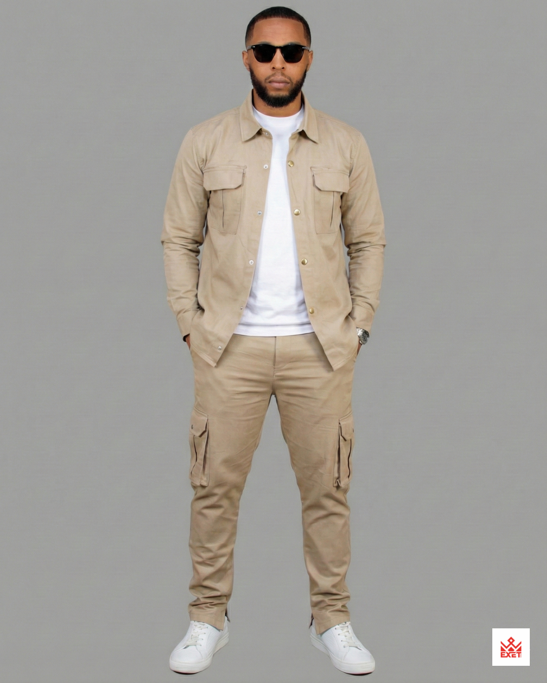 Cotton Twill Shirt &amp; Cargo Pants Set