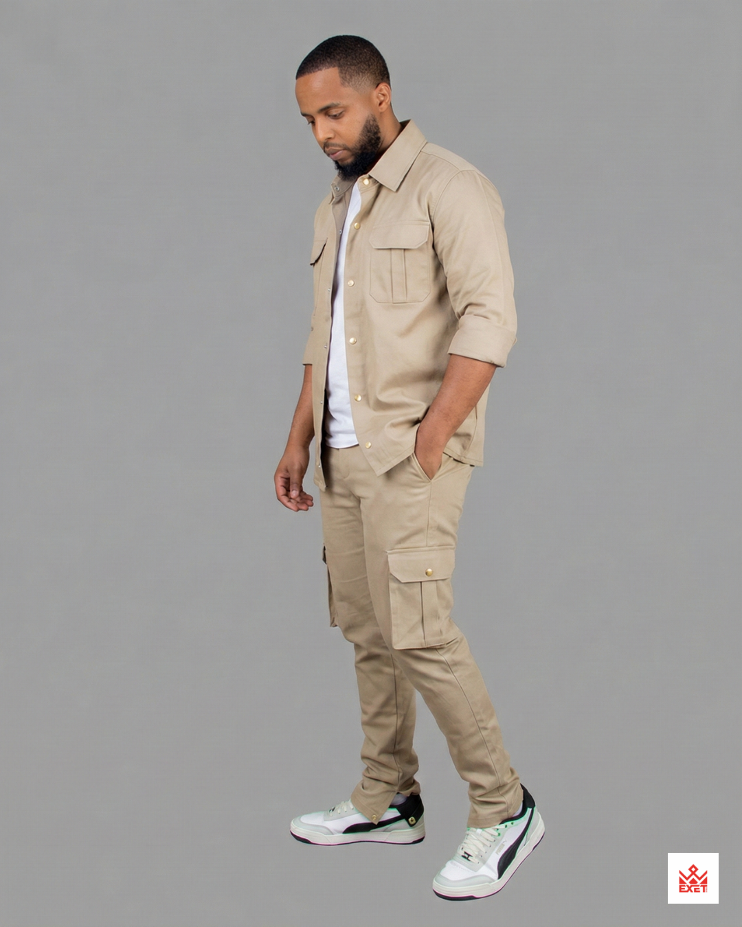 Cotton Twill Shirt &amp; Cargo Pants Set