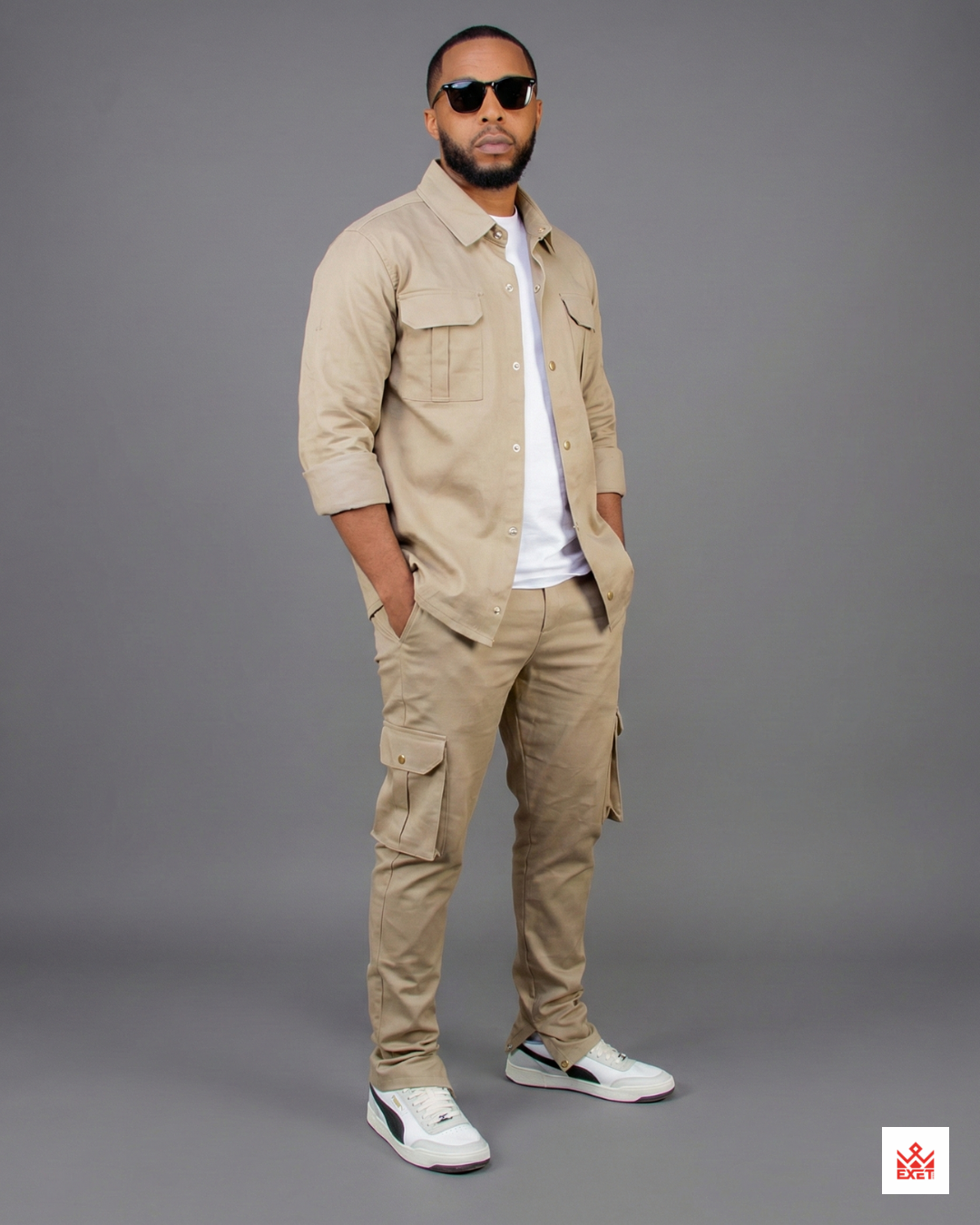 Cotton Twill Shirt &amp; Cargo Pants Set
