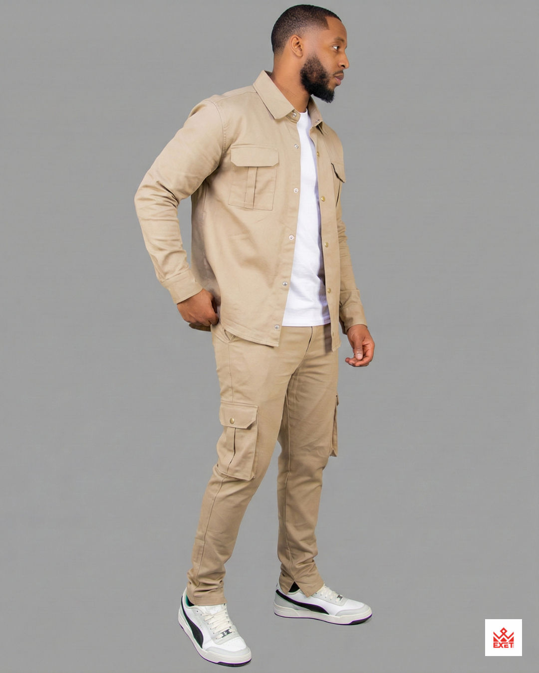 Cotton Twill Shirt &amp; Cargo Pants Set