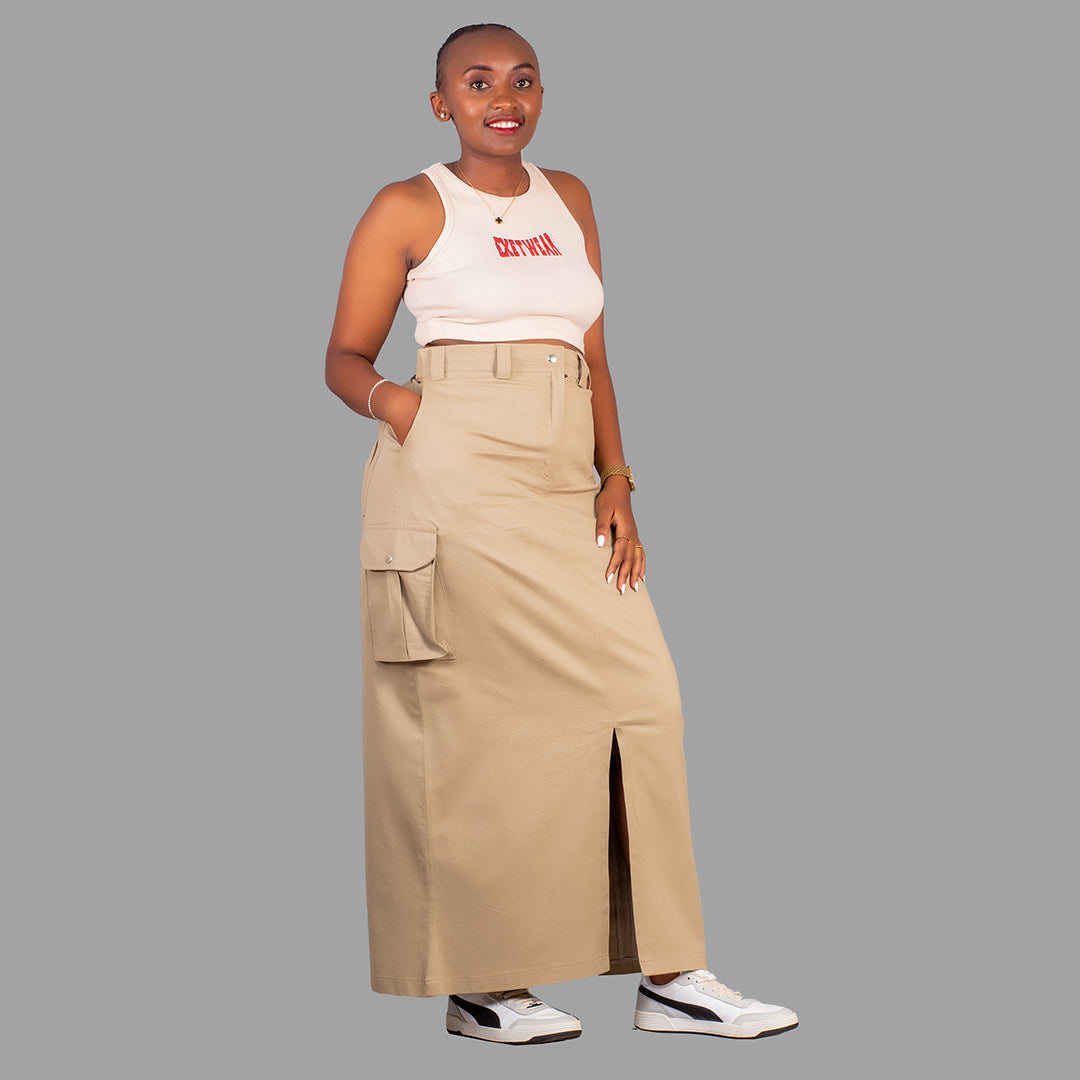 Exetwear Women's High-Waisted Cargo Skirt