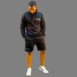 Men sweatshirt and short set (Black)