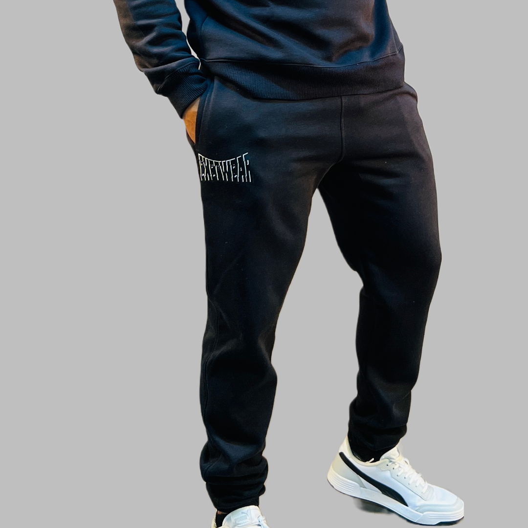 Men Zip-up sweatshirt set (Black)