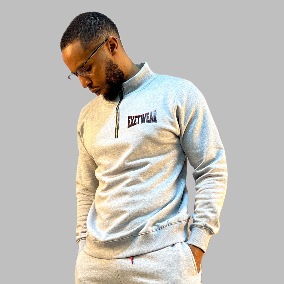 Men's sweatshirt and short set (Light Grey )