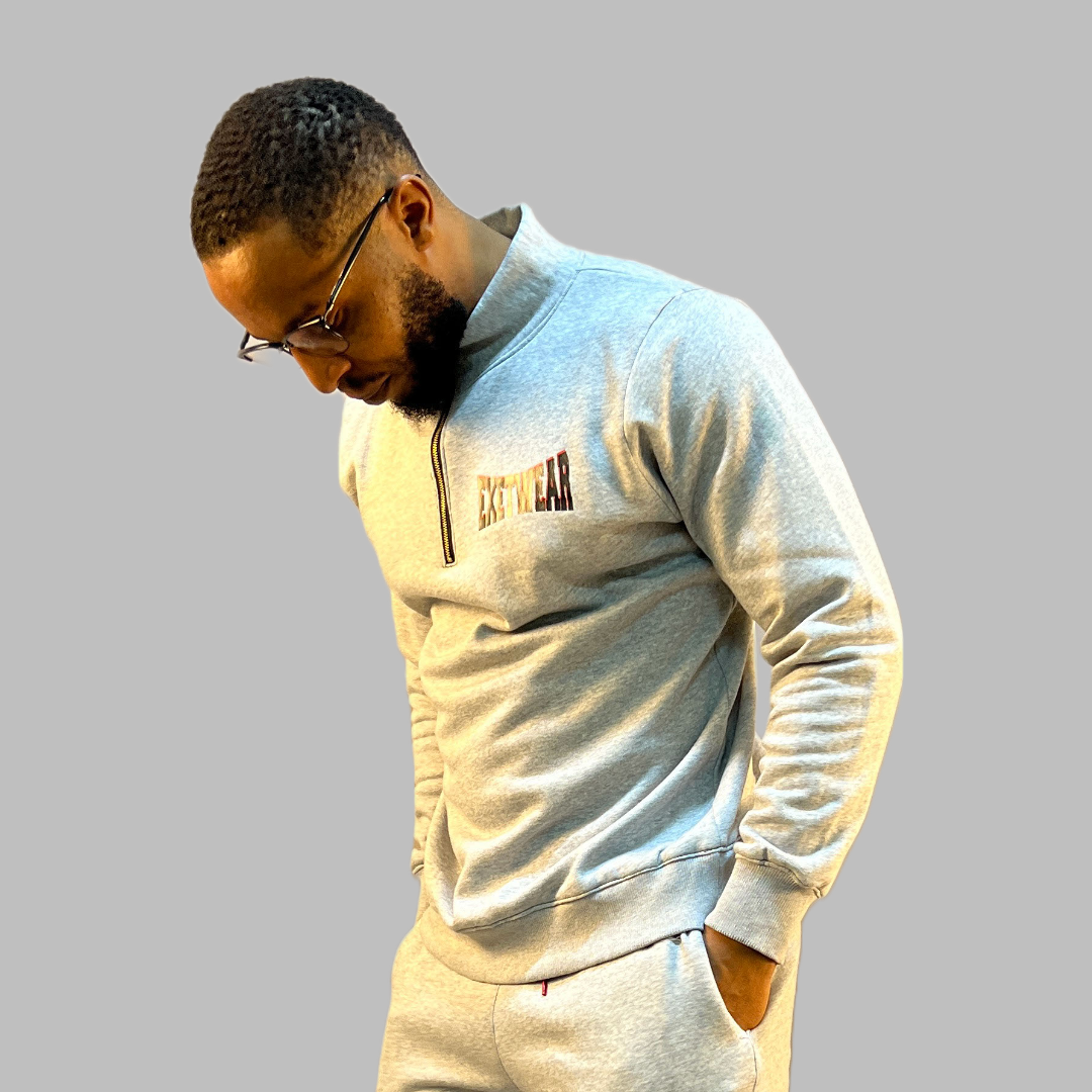 Men's sweatshirt and short set (Light Grey )