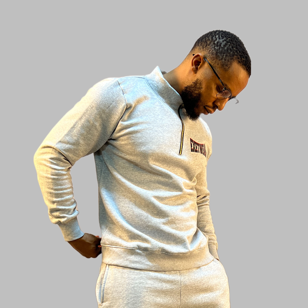 Men's sweatshirt and short set (Light Grey )