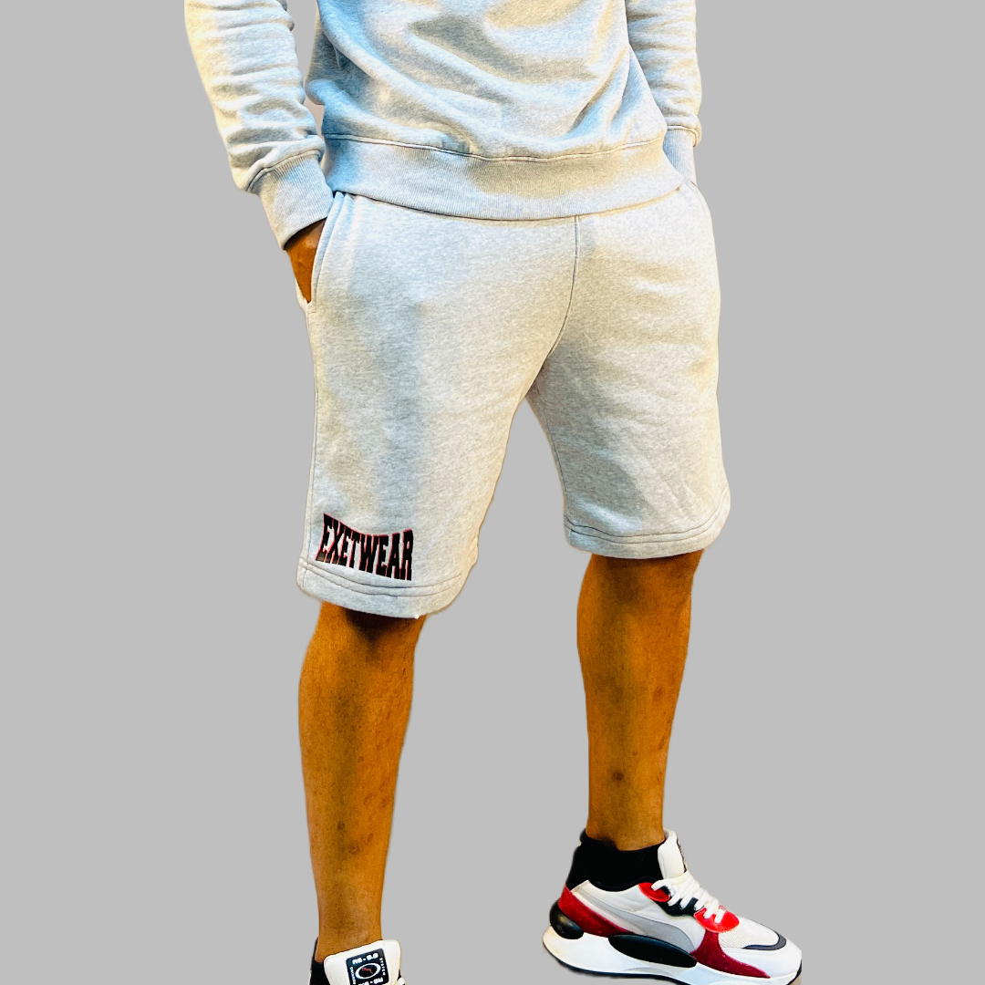 Men's sweatshirt and short set (Light Grey )