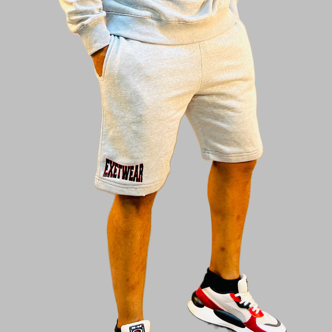 Men's sweatshirt and short set (Light Grey )