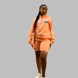 Women sweatshirt and short set (Peach)