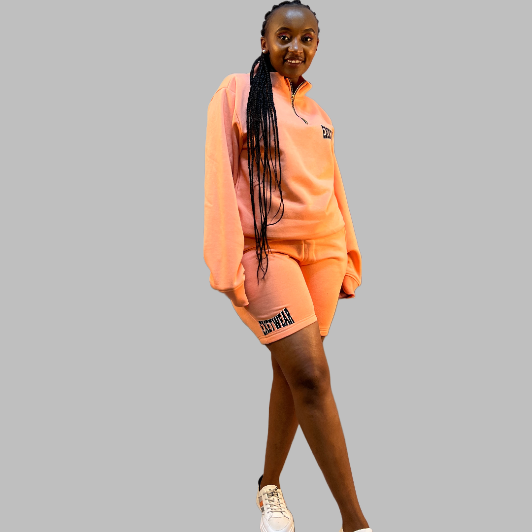 Women sweatshirt and short set (Peach)