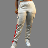Women Sweatpants (Light Grey/red)