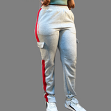Women Sweatpants (Light Grey/red)