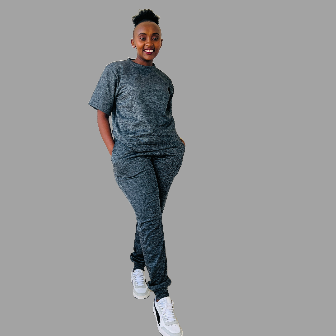 Women Tech Fleece T-shirt set (Grey)