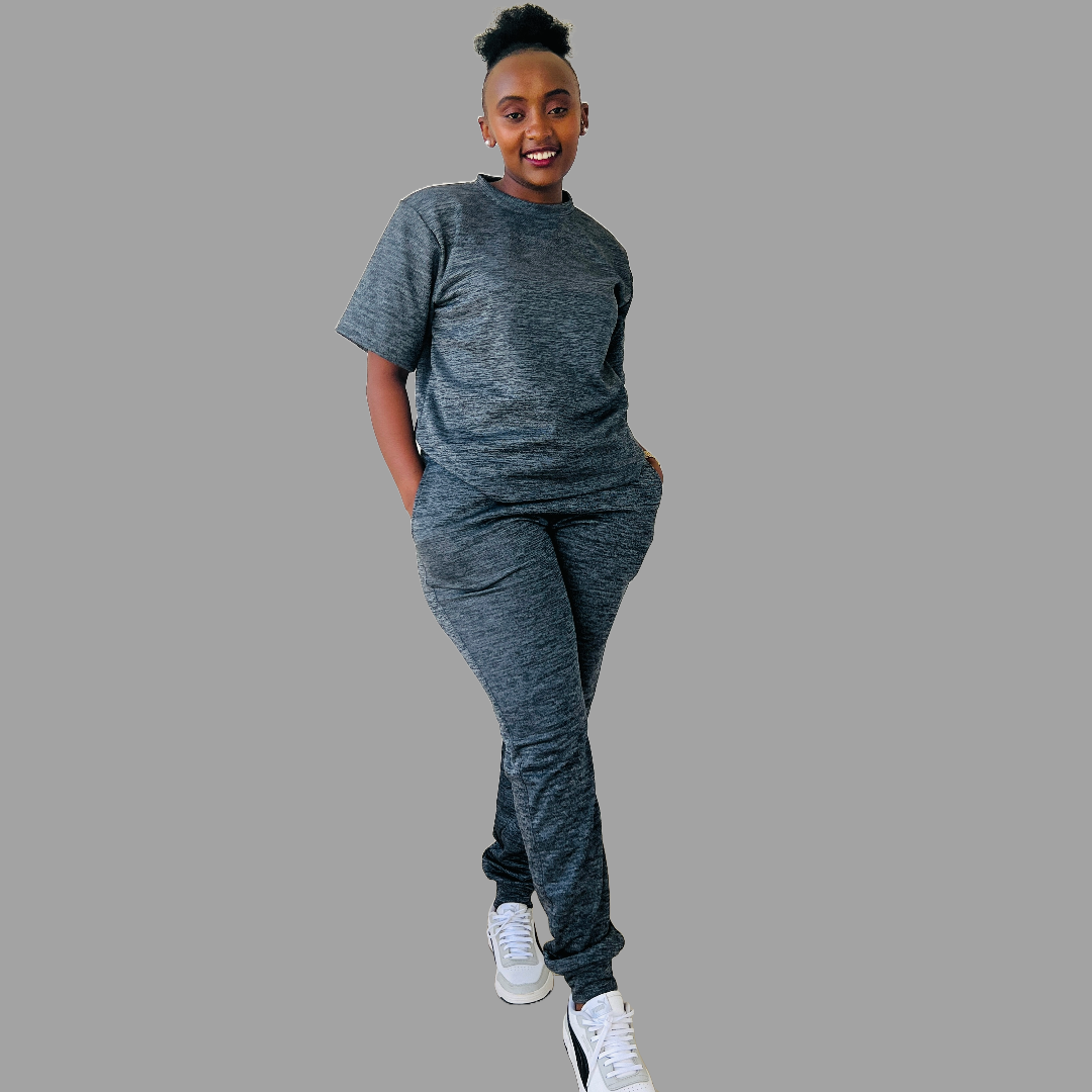 Women Tech Fleece T-shirt set (Grey)