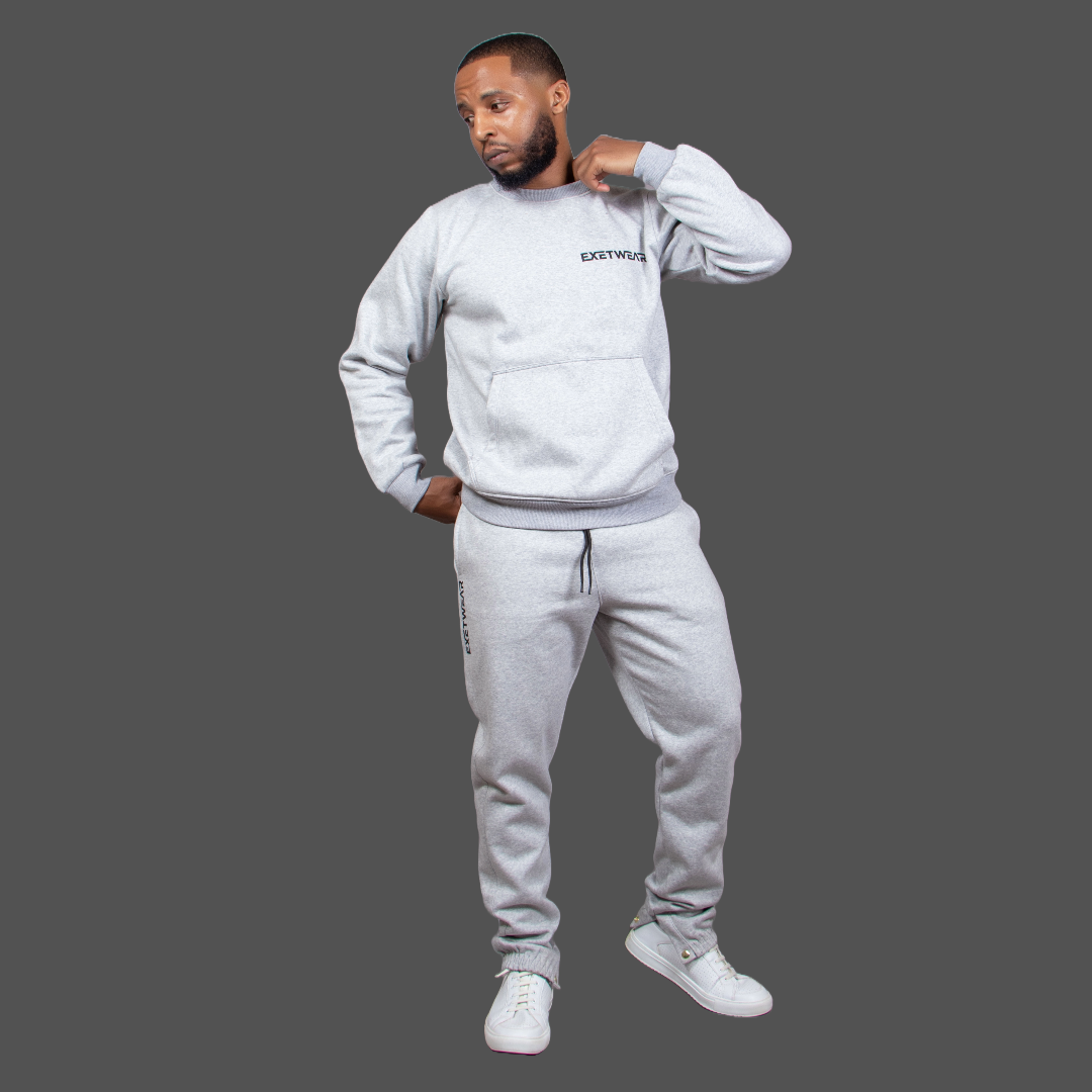 Men Sweatshirt Set (Light Grey)