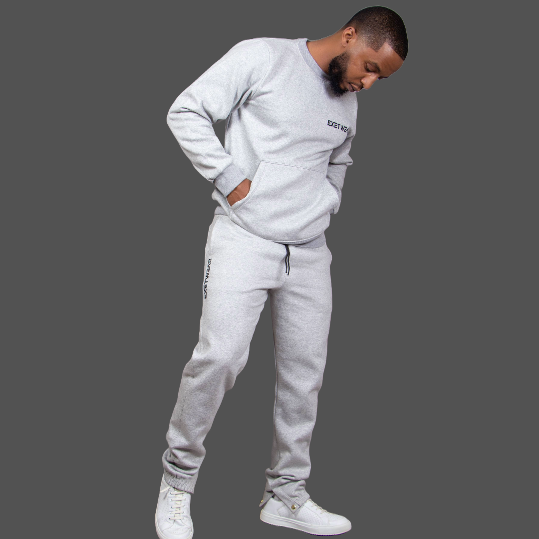 Men Sweatshirt Set (Light Grey)