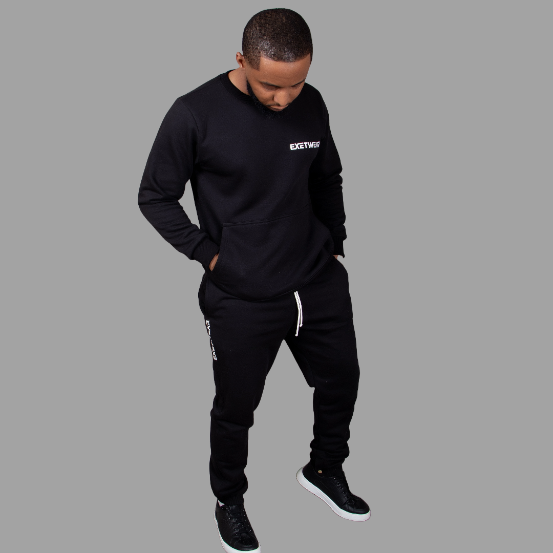 Men Sweatshirt Set (Black)