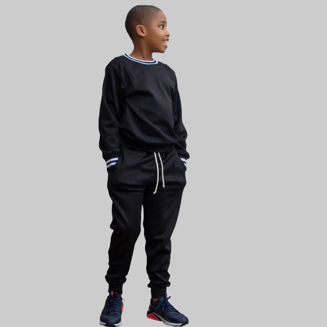 Boy's Black Tech Fleece Jogger Set