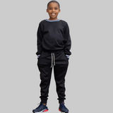 Boy's Black Tech Fleece Jogger Set