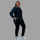 Women Tech Fleece jogger set (Black)