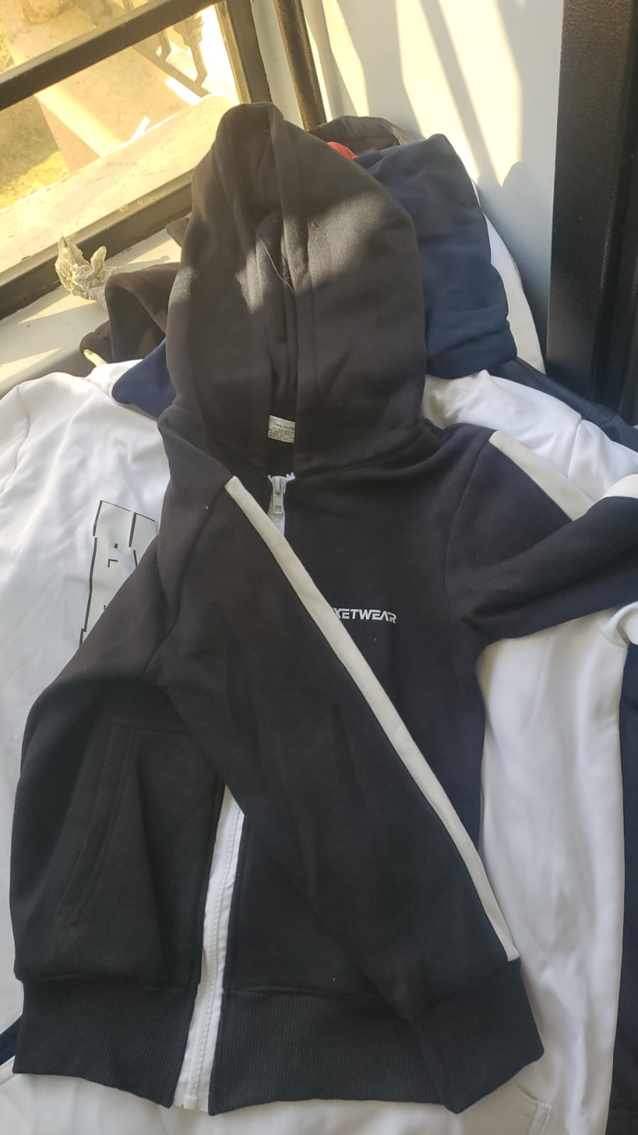 Exetwear Kids Half-Stripe Zip Hoodie