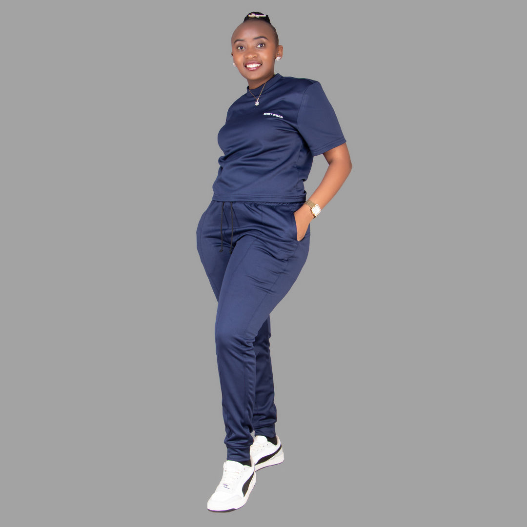 Women's Softshell Navy Blue T-Shirt Set