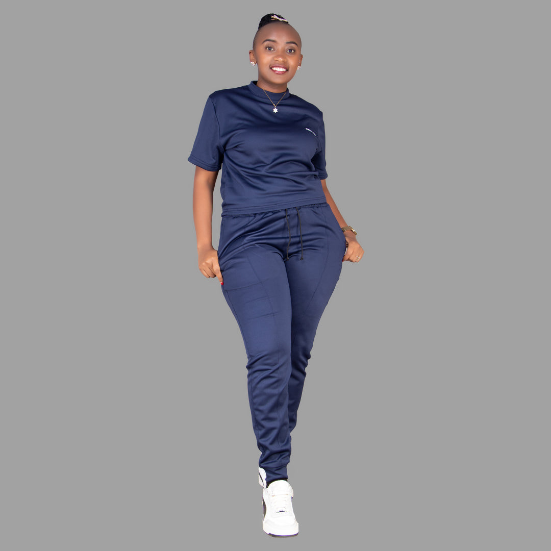 Women's Softshell Navy Blue T-Shirt Set