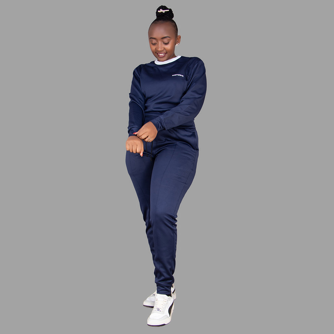 Women's Softshell Navy Blue Sweatshirt Set