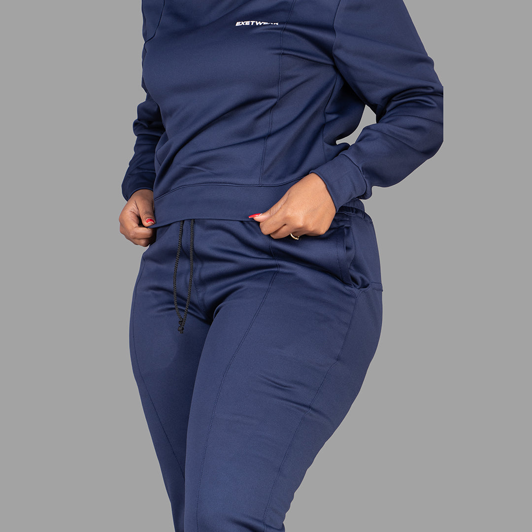 Women's Softshell Navy Blue Sweatshirt Set