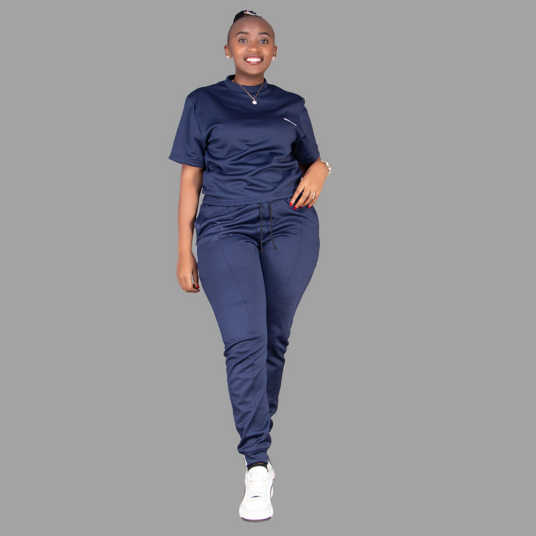 Women's Softshell Navy Blue T-Shirt Set