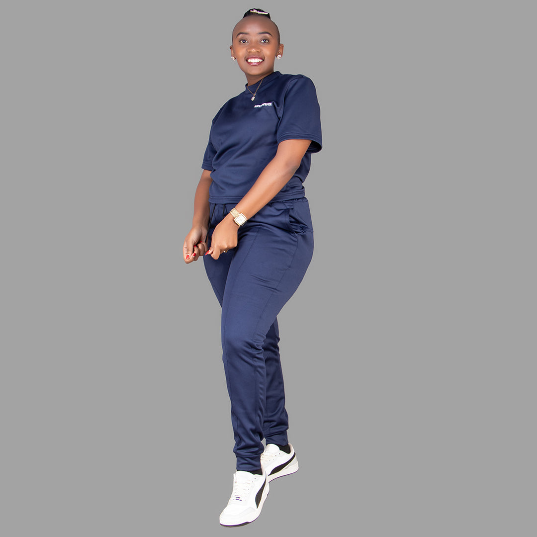 Women's Softshell Navy Blue T-Shirt Set