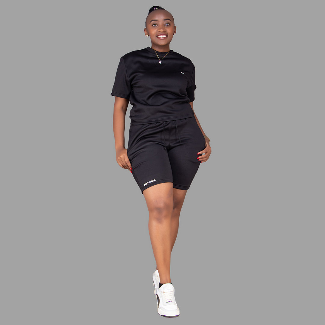 Women's Black T-Shirt Set.