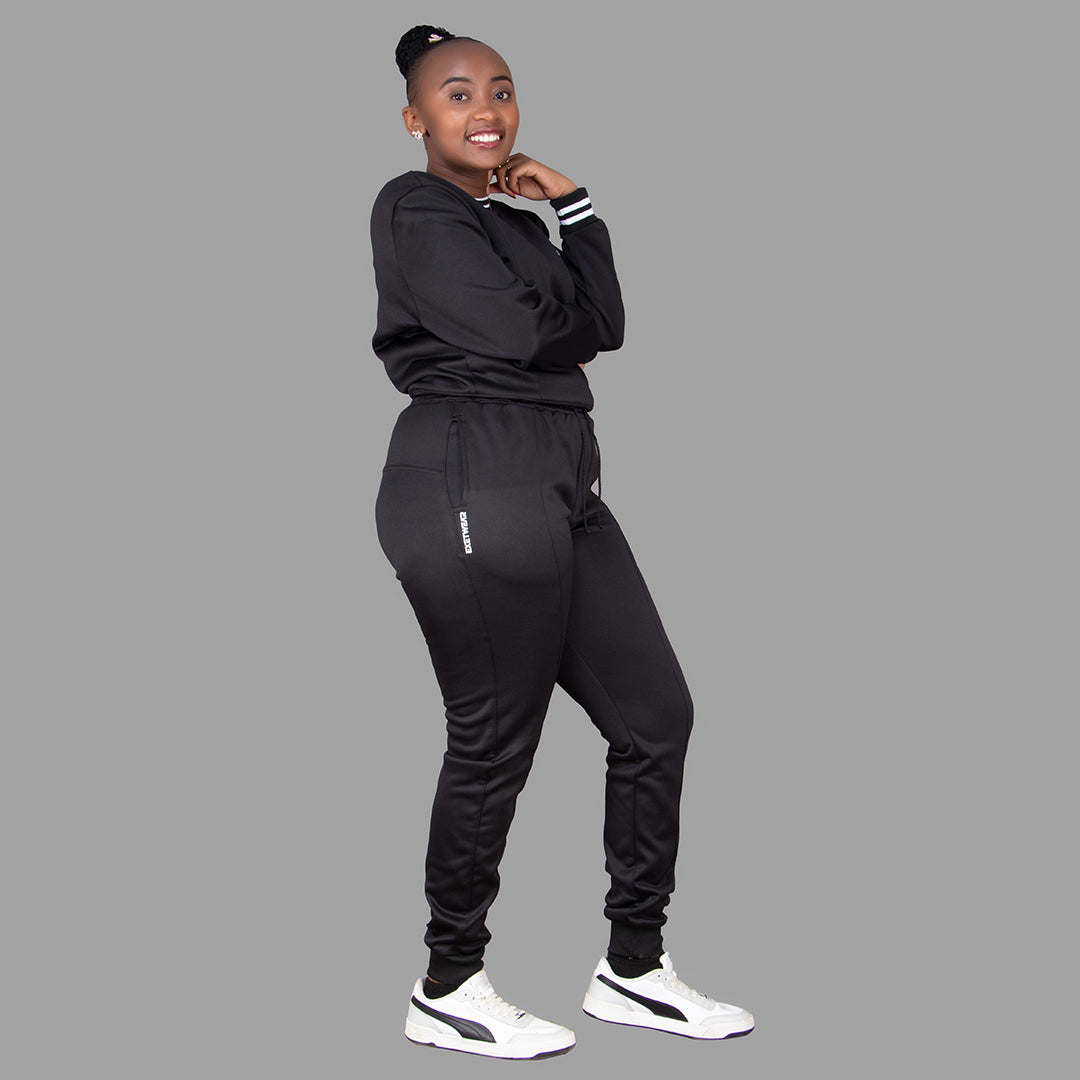 Women's Softshell Black Sweatshirt Set