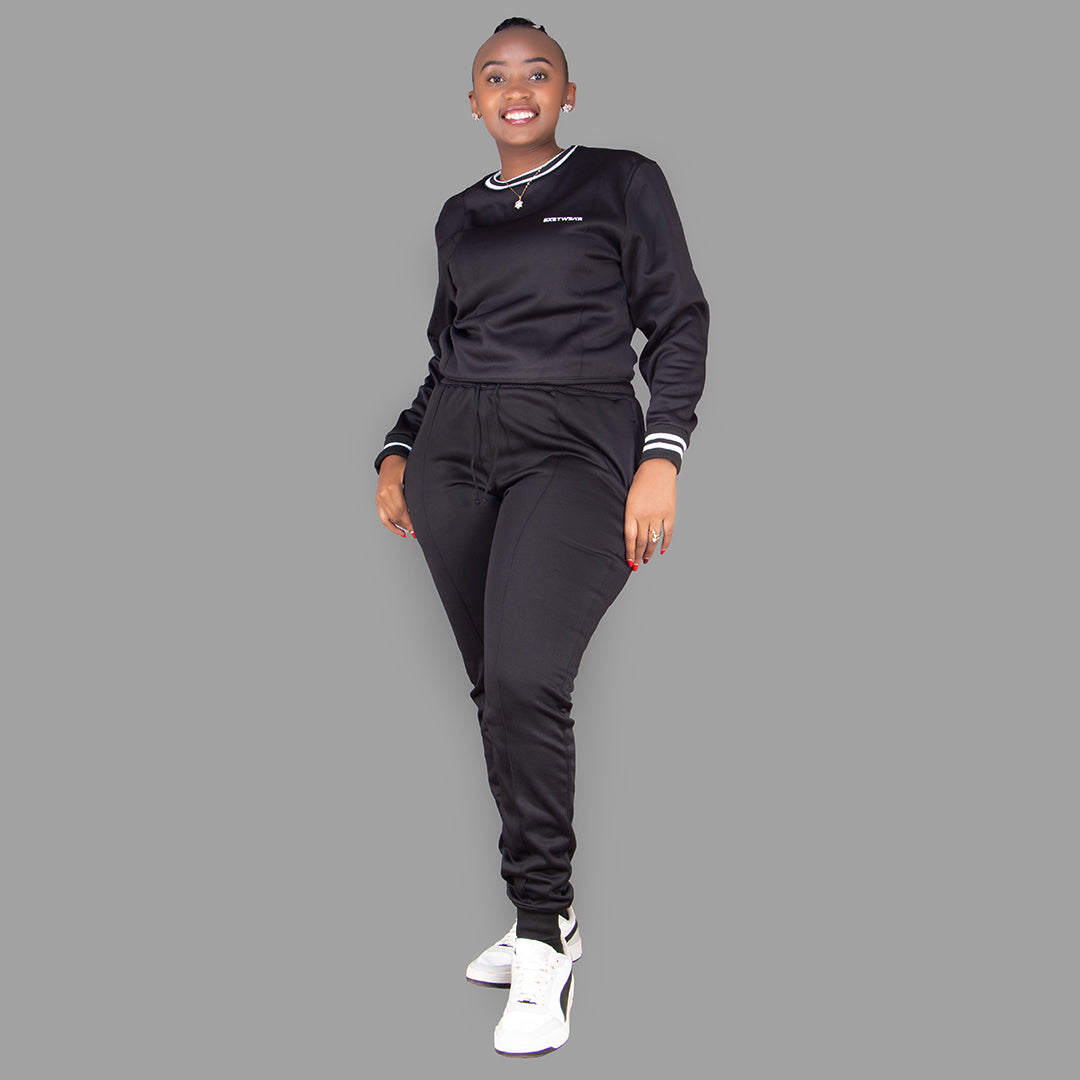 Women's Softshell Black Sweatshirt Set