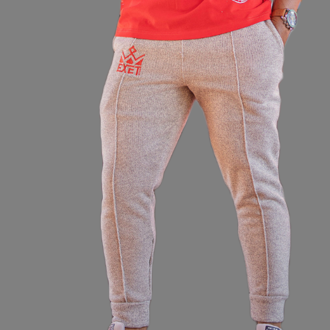 Men Fleece Sweatpants (Floral white)